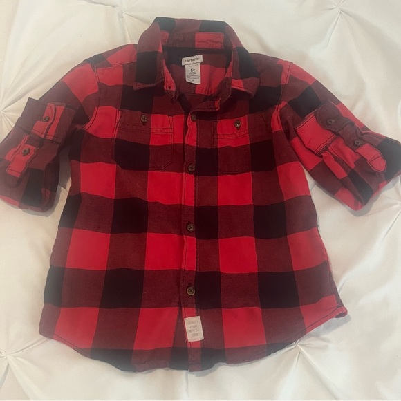 Carter’s 5T Flannel Red Black - Picture 3 of 6
